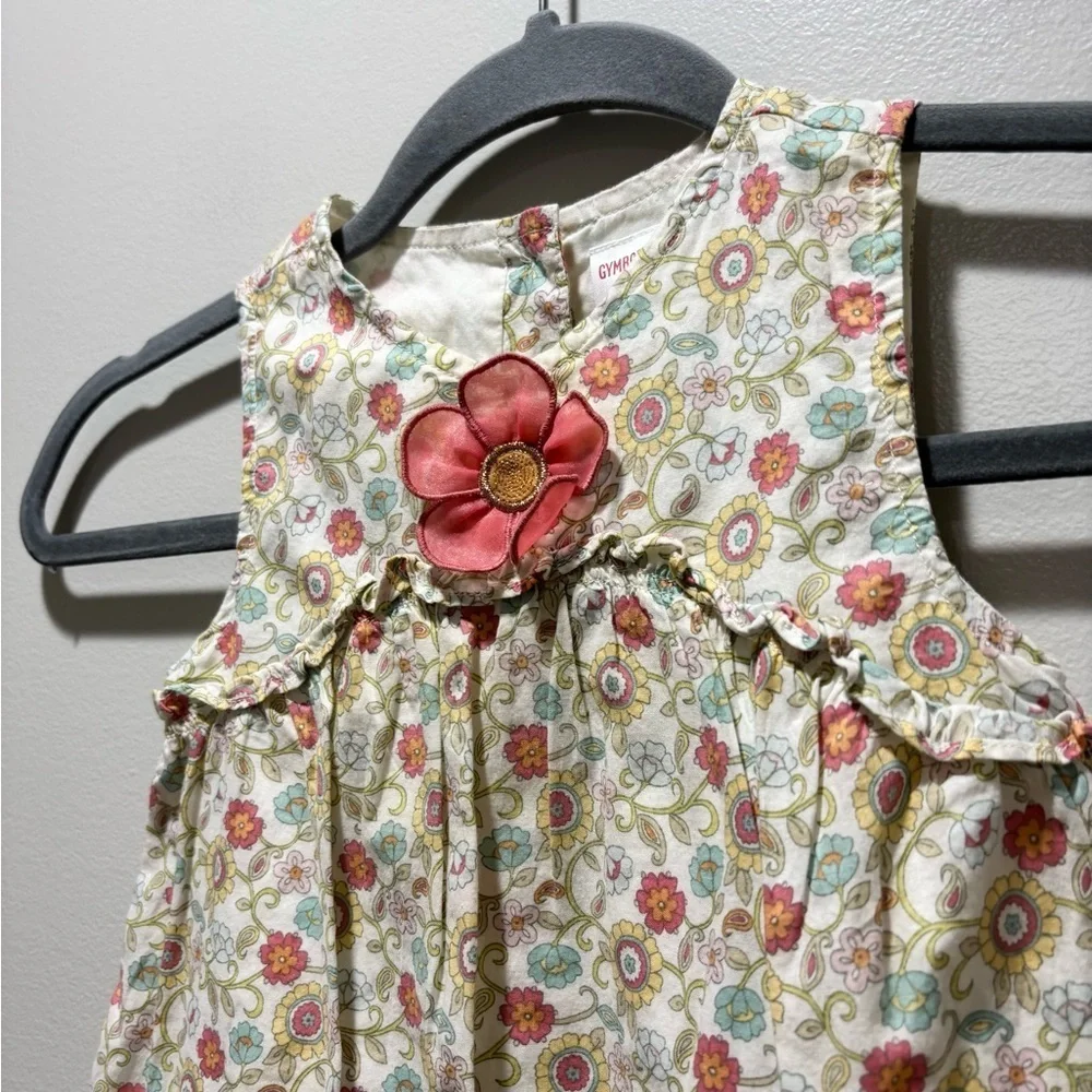 GYMBOREE • Girl’s Floral Vintage 2006 SAFARI Collection Dress Cotton Size 3T